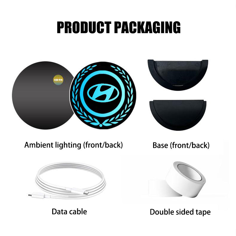 Rechargeable LED Car Logo – Neon Light Effect